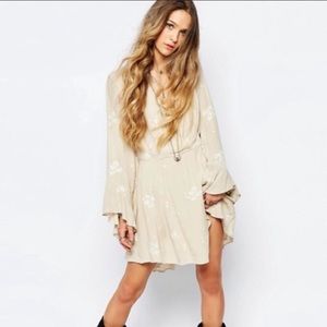 Free People Jasmine Embroidered Cream Dress